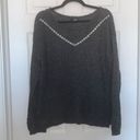 a.n.a  Gray Metallic Sparkled Sweater Photo 0