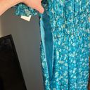 Shoshanna NWT  Danli Floral Chiffon blue midi dress with gold. Size 10 Photo 8