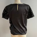 Laundry by Shelli Segal Sequin Black Short Sleeve Top- Size Medium- NWT Photo 4