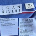 Joan Rivers  Womens Shirt Blue Stripe 3/4 Sleeve Button Front Pleated Hem Medium Photo 8