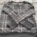 Jaclyn Intimates  fleece plaid gray & white sweatshirt, size D loungewear spring Photo 10