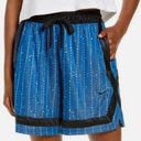 Nike NWT  Women's Dri-FIT Swoosh Fly Crossover Blue Striped Basketball Shorts L Photo 0