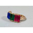 The Row Gold Pink Blue Green Diamond Gemstone Band Ring Jewelry Size 7 🩷💙💚✨ Photo 3