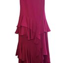 Halston Heritage  Drop Waist Tiered Ruffle Gown Pink Size 0 Photo 1