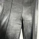 The Row  Sz 6 Leather Beca Seamed Kick Flare Pants - Black Photo 3