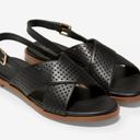 Cole Haan Fernanda Grand Designer Leather Sandals Cross Strap Open Toe Black 5B Photo 0