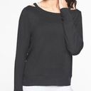 Athleta #12  Cutout Neck Sweatshirt in Black Photo 0