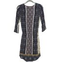 Renee C  Boho Dress Mixed Pattern 3/4 Sleeve Drop Waist Knee Length Size S Photo 3