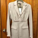 ZARA Lapel Collar Blazer Cream Dress Photo 3