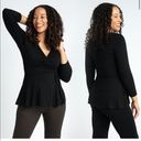 Betabrand  Pose Peplum Top Black L Photo 1