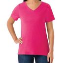 Members Mark  Women's Short Sleeve V-Neck tee Pink Size L Photo 0