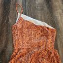 l*space L* Chloe Dress in Wild Bunch Orange Size Small One Shoulder NWT Faux Wrap Photo 6