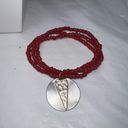 The Row Triple Red Beaded Stretch Love Charm Bracelet Photo 5