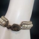 American Eagle  Outfitters Faux Pearl, Silver, & Brown Bracelet Photo 2