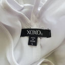 XOXO  White Angel Sleeve Sheer Flowy V-Neckline Top L Photo 7