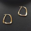 18K Gold Plated Geometric Square Hoop Earrings for Women Photo 0