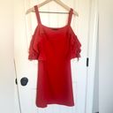 Laundry by Shelli Segal Red Cold Shoulder Dress with Ruffle Tie Sleeve - size 10 Photo 3