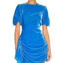 Rhode Pia Draped Velvet Mini Dress In Turquoise Size XS Sleeveless Blue Photo 0