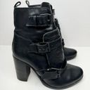 ALLSAINTS  Boots Womens Size 6US 37EUR Leather Quilted Black Heeled Booties Photo 1