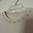 Kate Spade  New York pink crew neck cotton shirt ruffle hem size Small Photo 2