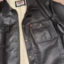 Levi's Heavy Weight Sherpa Lined Brown Leather Collared Jacket Photo 1