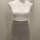 Motel Rocks MOTEL Zida Black & White Houndstooth Plaid Fitted Short Mini Zida Skirt - S Photo 3