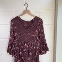 Ulla Johnson Aurora Silk Georgette Maxi Dress Long Sleeve Floral Plum Purple 2 Photo 5