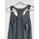 Joie  Sleeveless Polka Dot Silk Racerback Tank Top Black White Women's Size XS Photo 5