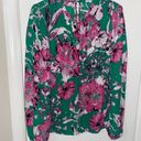 Carolina belle  Montreal Green Floral Long Sleeves Blouse size Medium Photo 1