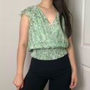 Ramy Brook  Miller Animal Print Blouse Top in Julep Combo Silk Blouse Photo 10