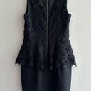 Betsy and Adam  Lace Crochet Peplum Dress with Black Pencil Skirt, Size 10 Photo 10