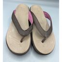 Crocs Women's  Brown Wedge Flip-Flops Size 6 Casual Summer Beach Photo 1