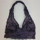 Aerie  Women's Bra XS Purple Bralette Lace Crochet Eyelet Halter Racerback Photo 0