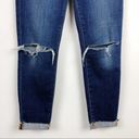 L'Agence  Rachel Ripped Crop Slim Fit Blue Slouch Cuffed Jeans Size 24 Stretch Photo 6