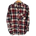 Staccato  Shirt Flannel Womens Medium Red Blue Button Up Plaid Pocketed Winter Photo 0