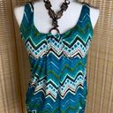 Heart soul | Green Stretch Knit Boho/ Wood Beaded Ties Around The Neck Top Photo 0