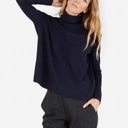 Everlane Luxe Wool Square Turtleneck in Navy Blue 100% Merino Wool Photo 0