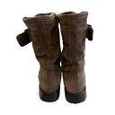 Garnet Hill  Taupe Suede Buckle Accent Mid Calf Moto Boot, Sz 6.5 Photo 7