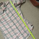 Roxy  Soft Cotton Plaid Pastel Button Down Collared Shirt Medium Photo 4