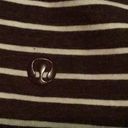 Lululemon  Scoop Neck Soft Rounded Bottom Brown White Striped top Photo 4