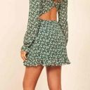 Reformation | Eleanor Open Back Long Sleeve Mini Dress in Green Photo 2