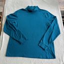 L.L.Bean  T-Shirt Women's Large L Long Sleeve Turtle Neck Teal 100% Cotton G4 Photo 4