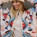 Free People Movement  Hit The Slopes Printed Fleece Jacket Cream Multi Combo Photo 1