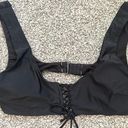 Aerie Scoop Tie Front Bikini Top Black Size Large Photo 0