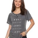 Grayson Threads Womens  The Night is Young Moon Burnout Graphic Tee - Sz M Photo 0