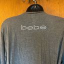 Bebe 🆕  Grey Robe with Black Line Accent Photo 8