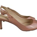 Talbots  Dusty Rose Pink Patent Leather Slingback Heels Peep Open Toe Women's 9B Photo 0