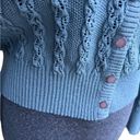 Vintage Blue Castleberry London NY  Cable-Knit Cardigan Photo 3