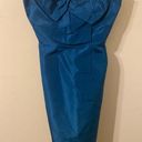 J.Crew  Blue Teal Strapless Twisted Bow Cocktail Formal Dress Size 0P 0 Petite Photo 0