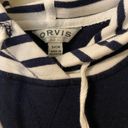 Orvis Womens  Blue White Striped Hoodie Colorblock Sweatshirt Size Small Photo 1